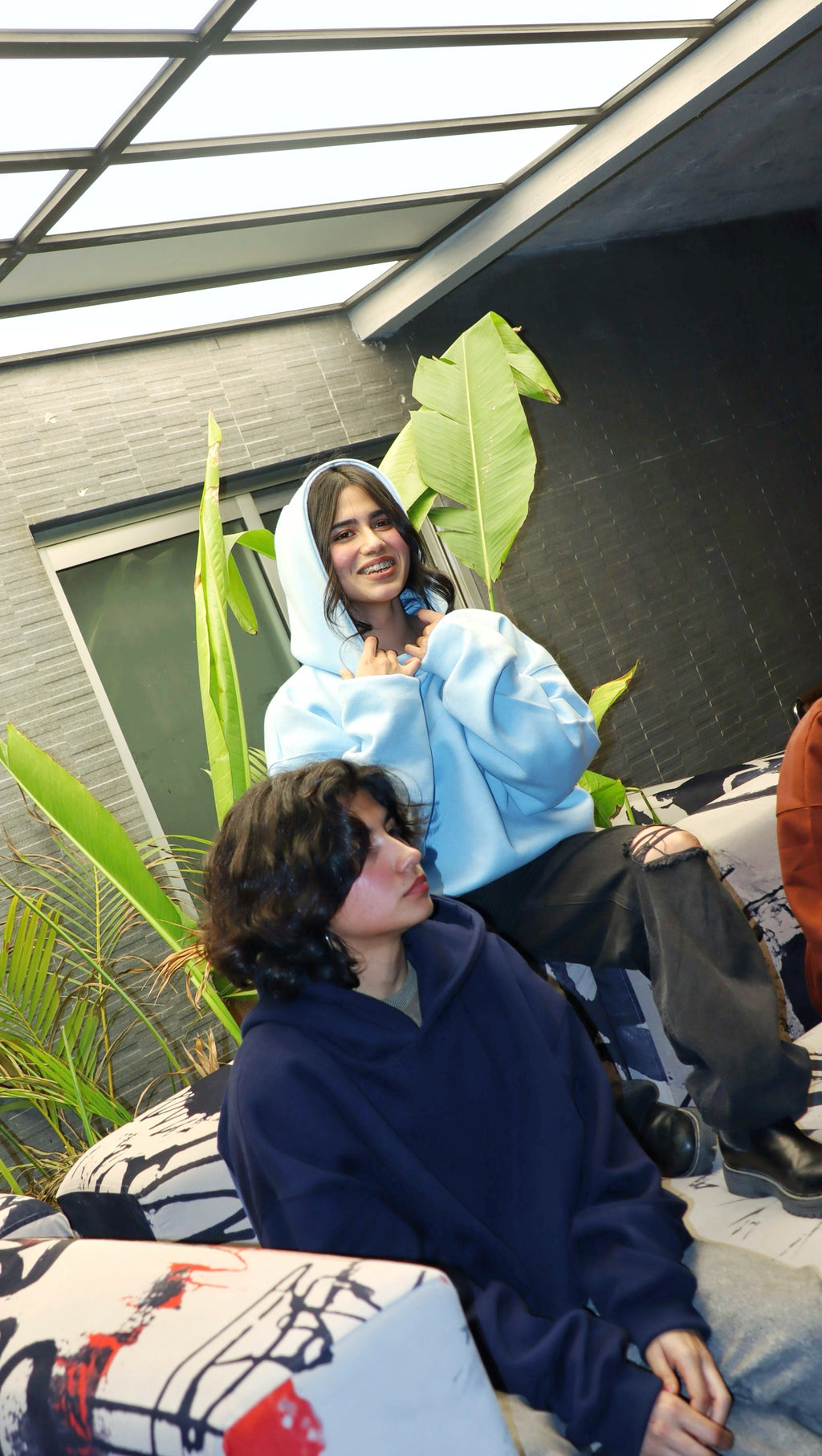 Ice blue boxy hoodie